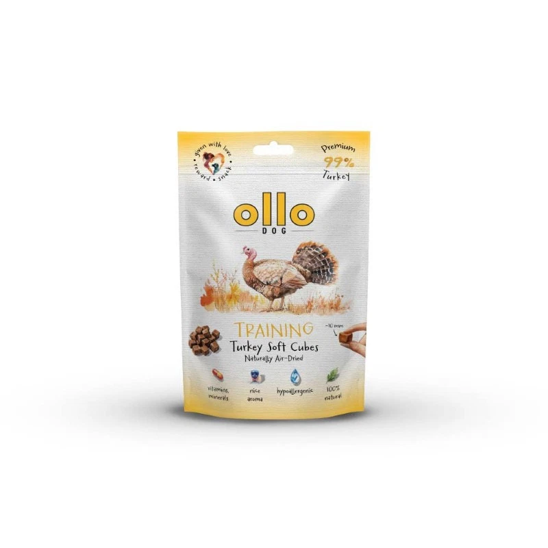 OLLO AIR DRIED PRZYSMAKI DLA PSA TRAINING TURKEY CUBES 80G