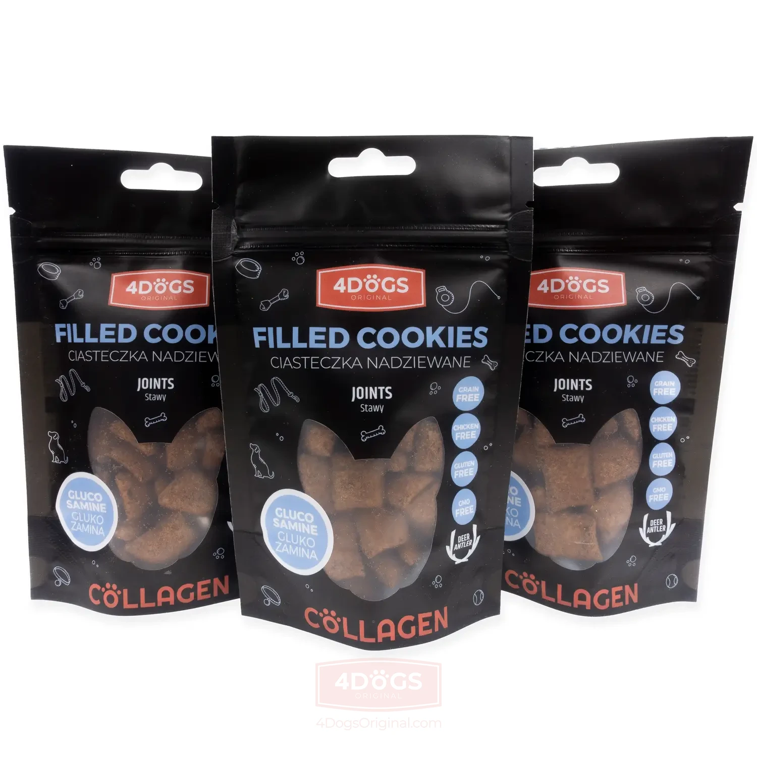 4DOGS COLLAGEN LINE CIASTECZKA NADZIEWANE STAWY 60G