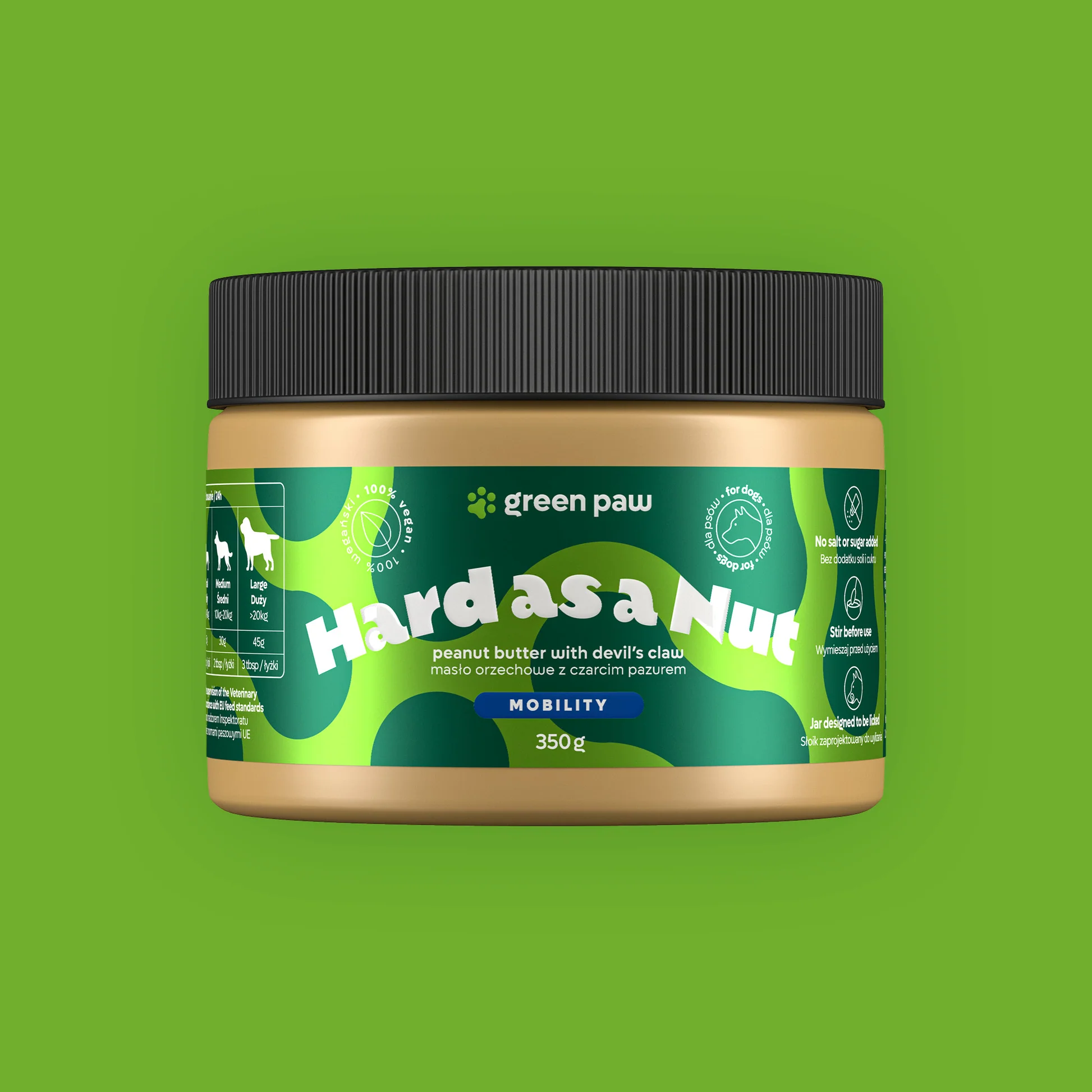 GREEN PAW HARD AS NUT 350G - MASŁO ORZECHOWE Z CZRCIM PAZUREM 350G