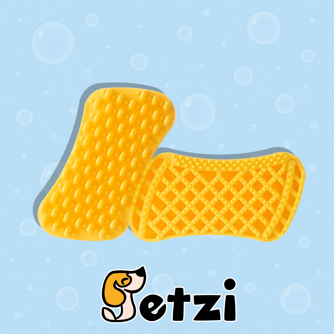 PET+ME MEDIUM SILICONE BRUSH YELLOW - SZCZOTKA SILIKONOWA DLA PSA
