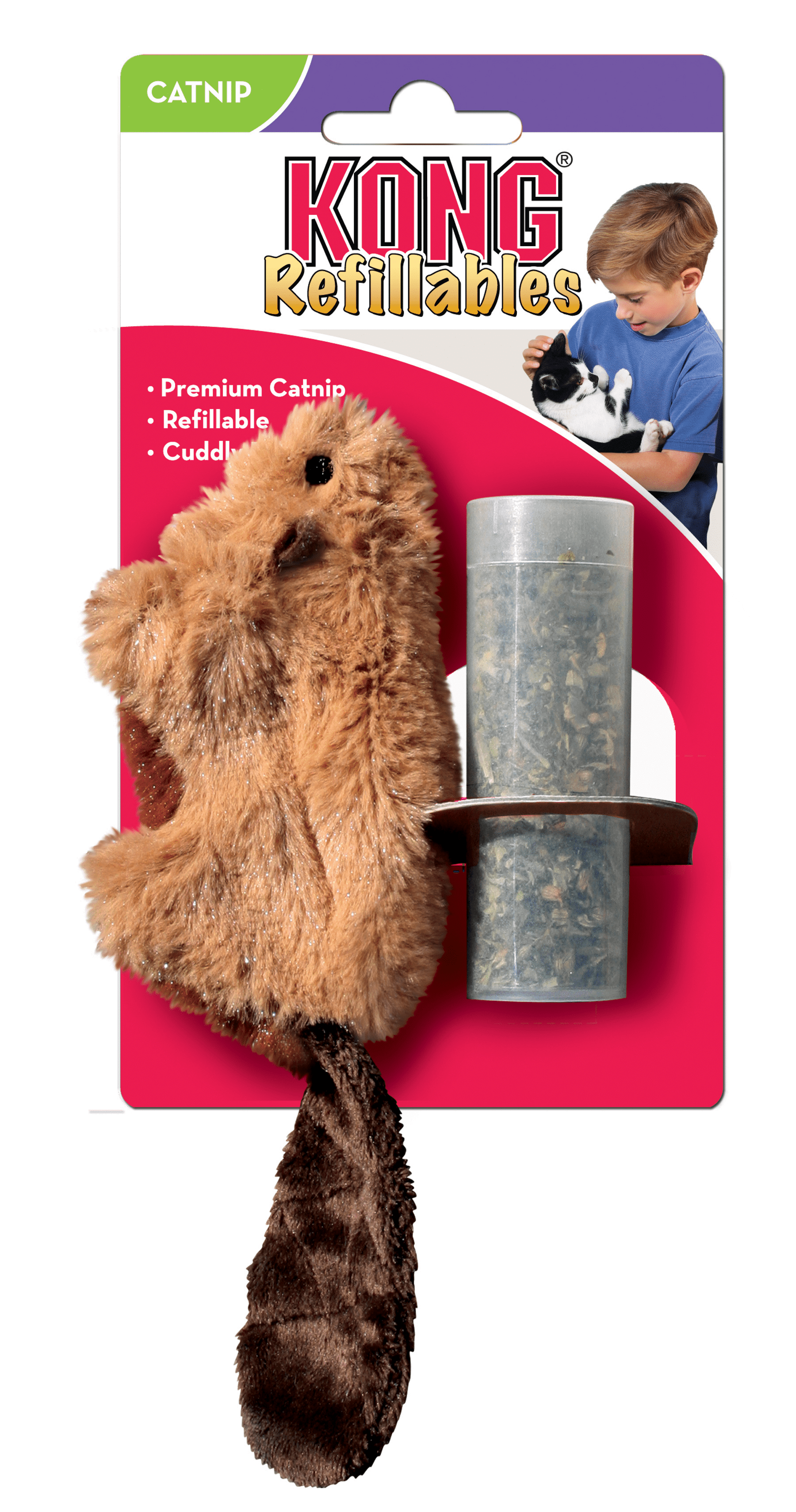 KONG CAT REFILLABLE CATNIP BEAVER