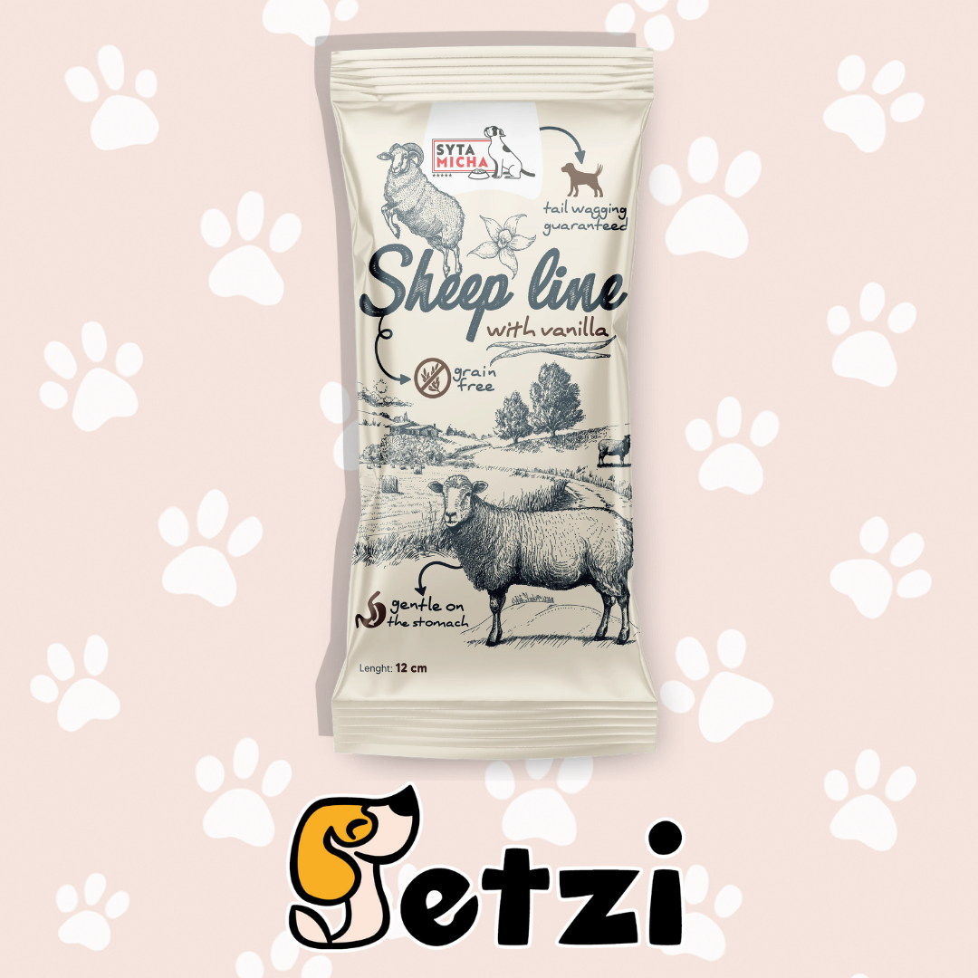 SYTA MICHA SHEEP LINE 12 CM – KOŚĆ DO ŻUCIA ZE SKÓRY OWCZEJ – RÓŻNE RODZAJE