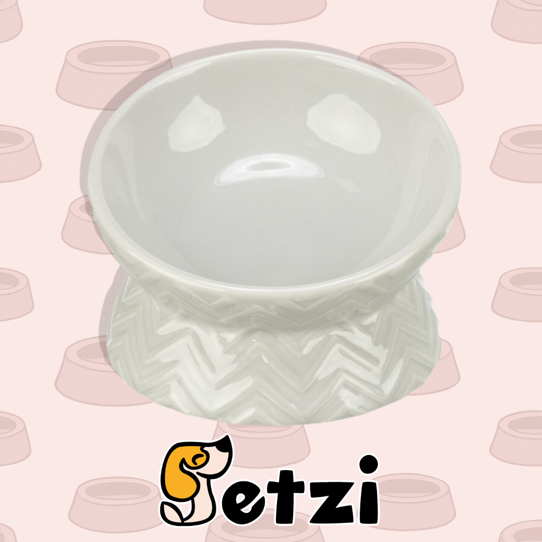 TRIXIE MISKA PODWYŻSZONA, DLA KOTA, CERAMIKA, JASNOSZARA, 0.15 L/13 CM